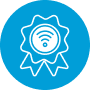 image showing network icon on a badge