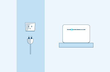 Illustration of plugging in a modem