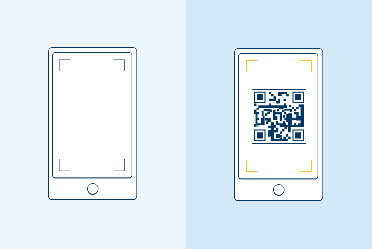 Huawei B618 advanced settings - connect with QR code - step 2 illustration of using a smartphone to scan a QR code