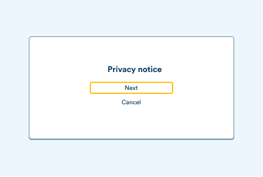 illustration of a privacy notice on a webpage