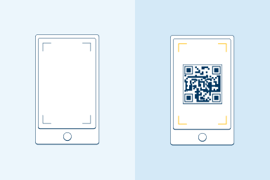 Illustration of a smartphone scanning a QR code