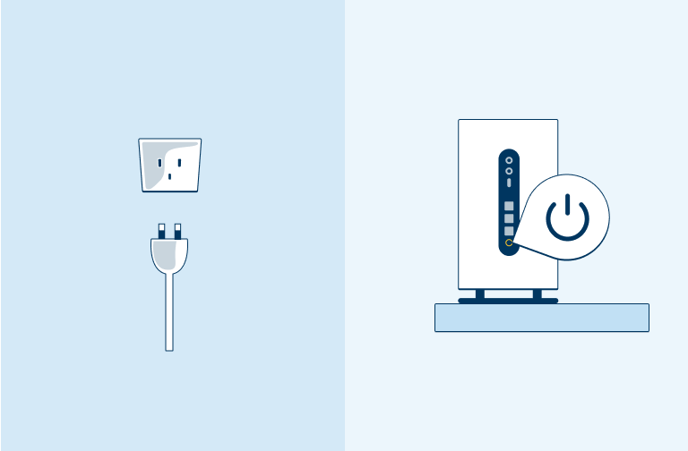 Illustration of plugging in a modem