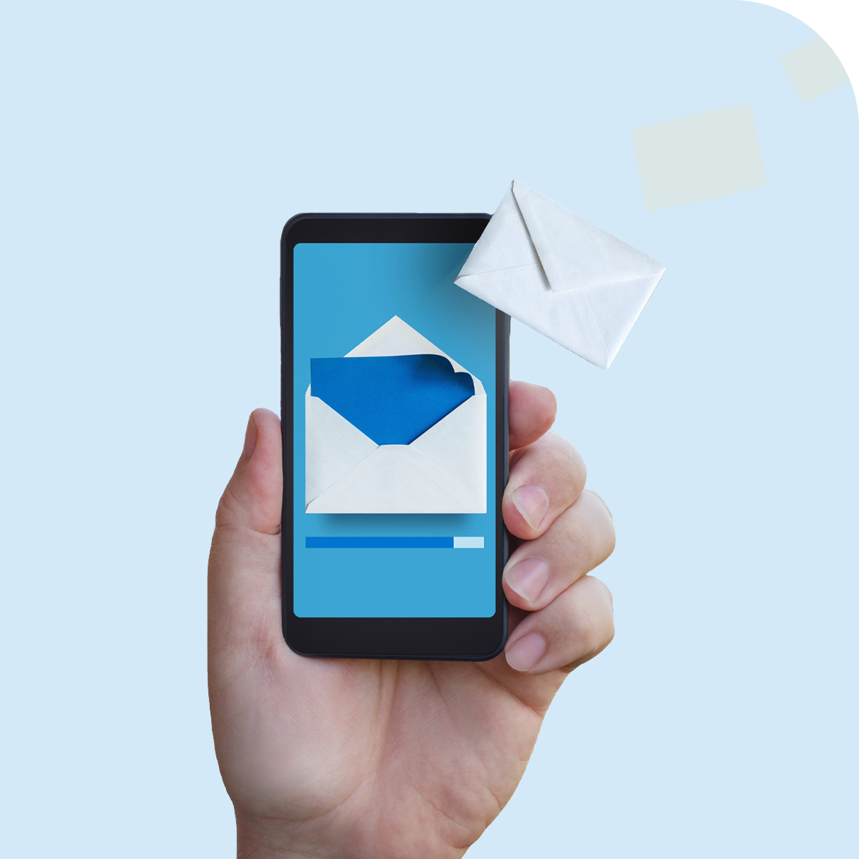 3d rendering of a phone with a email notification