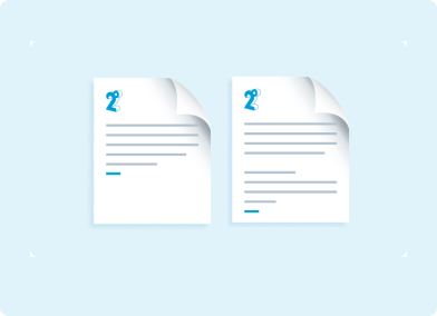 H&S - Invoices Emoji of two invoices of a light blue background