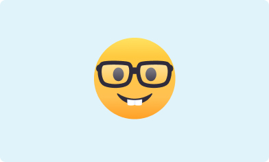 H&S - Emoji Wearing Glasses Image of an emoji wearing glasses on a light blue background