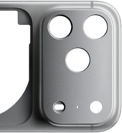iPhone 17 Pro, back exterior, forged aluminium unibody enclosure