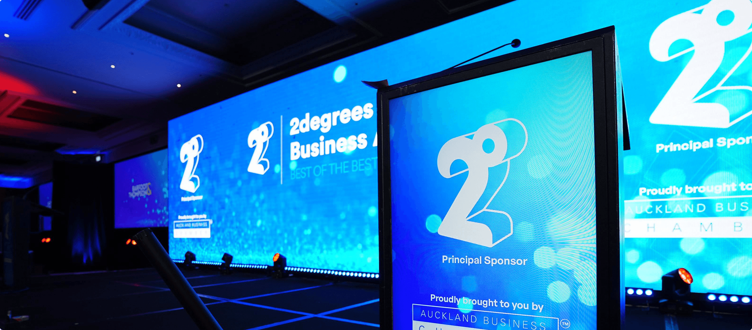 2degrees Business Awards stage