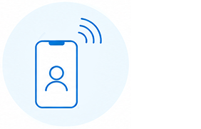 Icon of a phone connecting to satellite
