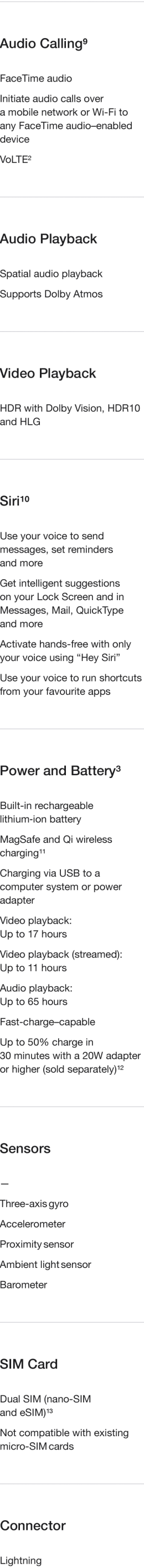 Apple compare - iPhone 12 - specs 3-of-3 Apple compare - iPhone 12 - specs 3-of-3