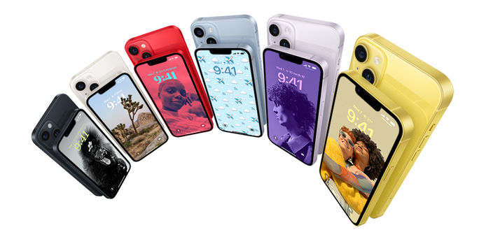 image of iphone 14 in different colours