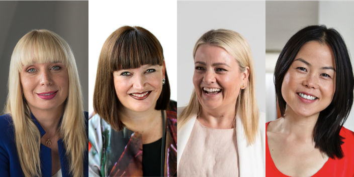 panel of female entrepreneurs talking at a business panel