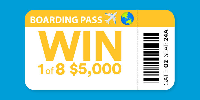 emoji of a boarding pass on a blue background