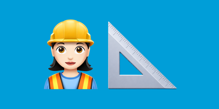 Emoji of a constructions worker and a set square